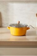 Bambum Lumino Emaye Kızartma Tencere 22 Cm Hardal B7699
