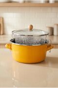 Bambum Lumino Emaye Kızartma Tencere 22 Cm Hardal B7699