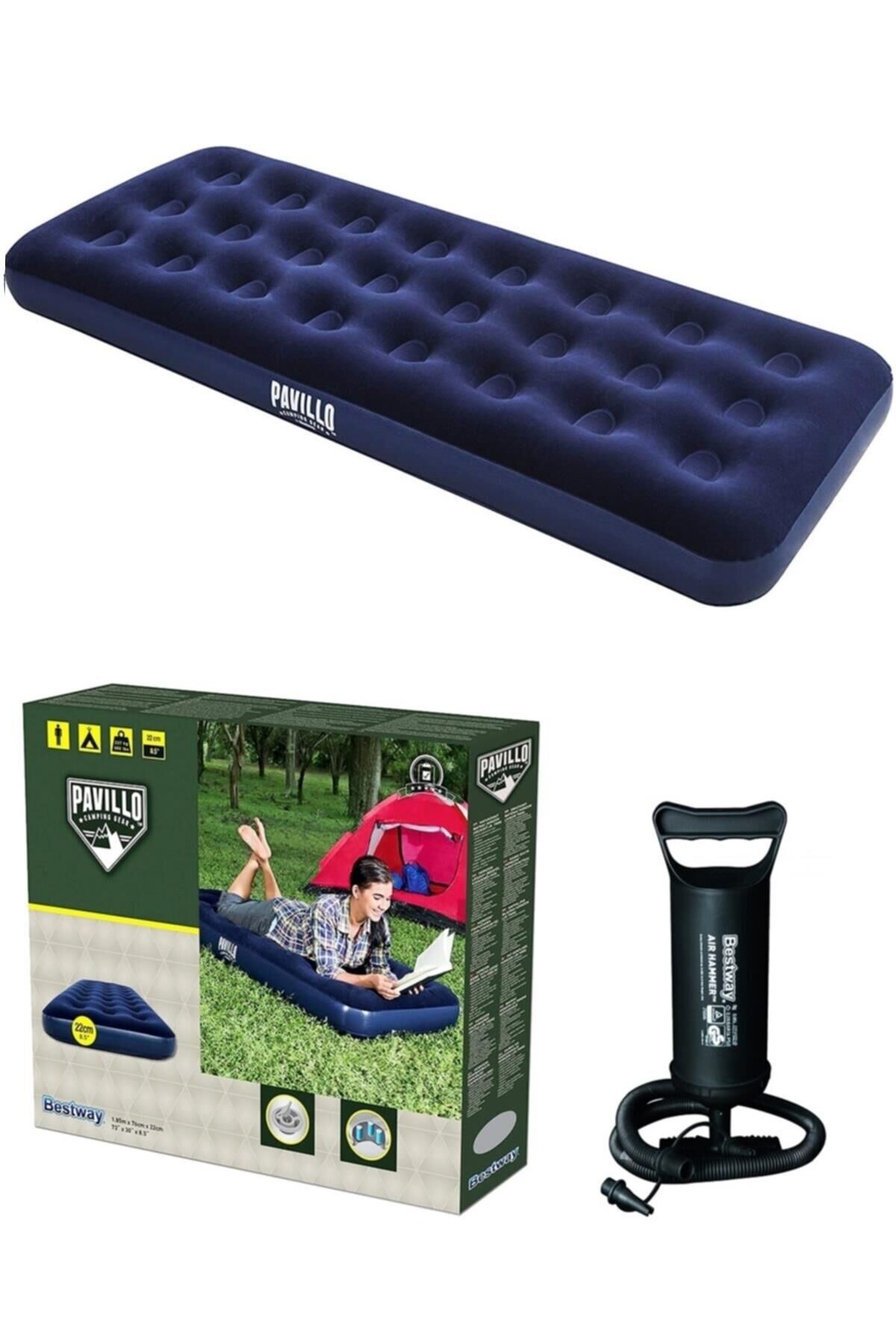 Bestway 67000 Tek Kişilik Şişme Yatak + 62002 Pompa 185X76X22 cm