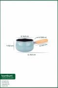 Bambum Lumino Ahşap Saplı Emaye Tava Sosluk Sütlük 14 cm Yeşil BB7684