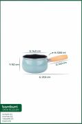 Bambum Lumino Ahşap Saplı Emaye Tava Sosluk Sütlük 14 cm Yeşil BB7684