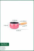 Bambum Lumino Ahşap Saplı Emaye Tava Sosluk Sütlük 14 cm Pembe BB7683