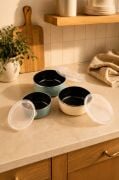 Bambum Lumino 3 lü Emaye Saklama Kabı Yeşil B7691 300+700+1000ML