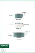 Bambum Lumino 3 lü Emaye Saklama Kabı Yeşil B7691 300+700+1000ML