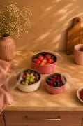 Bambum Lumino 3 lü Emaye Saklama Kabı Pembe B7690 300+700+1000ML
