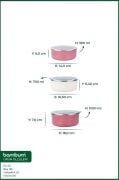 Bambum Lumino 3 lü Emaye Saklama Kabı Pembe B7690 300+700+1000ML