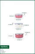 Bambum Lumino 3 lü Emaye Saklama Kabı Pembe B7690 300+700+1000ML