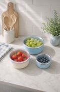 Bambum Lumino 3 lü Emaye Saklama Kabı Mavi B7693 300+700+1000ML