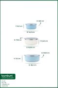 Bambum Lumino 3 lü Emaye Saklama Kabı Mavi B7693 300+700+1000ML