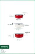 Bambum Lumino 3 lü Emaye Saklama Kabı Kırmızı B7688 300+700+1000ML