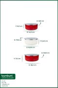 Bambum Lumino 3 lü Emaye Saklama Kabı Kırmızı B7688 300+700+1000ML