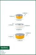 Bambum Lumino 3 lü Emaye Saklama Kabı Hardal B7692 300+700+1000ML