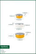 Bambum Lumino 3 lü Emaye Saklama Kabı Hardal B7692 300+700+1000ML