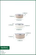 Bambum Lumino 3 lü Emaye Saklama Kabı Bej B7689 300+700+1000ML