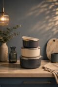Bambum Lumino 3 lü Emaye Saklama Kabı Gri B7687 300+700+1000ML