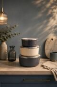 Bambum Lumino 3 lü Emaye Saklama Kabı Gri B7687 300+700+1000ML
