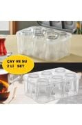 Kapris Çay Bardağı Ve Su Bardağı Taşıma Aparatı 2Li Set (Piknik Seti)