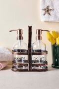 Perotti 18052 Rame Metal Standlı 2Li Sıvı Sabunluk 500Ml