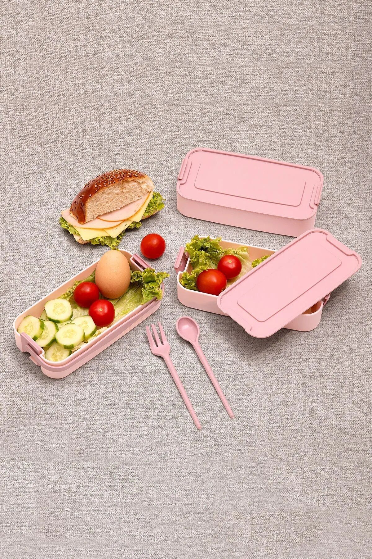 Kapris Pembe 3 Katlı Beslenme Kutusu Yemek Taşıma Kabı Sefer Tası