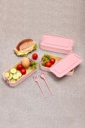 Kapris Pembe 3 Katlı Beslenme Kutusu Yemek Taşıma Kabı Sefer Tası