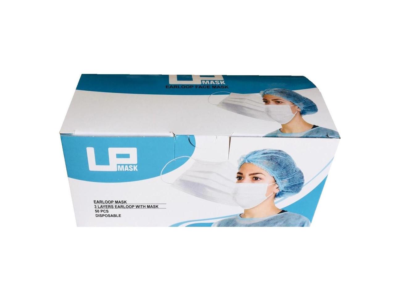 Lastikli Cerrahi Koruyucu Yüz Maskesi Telli 3 Katlı 50 li Paket