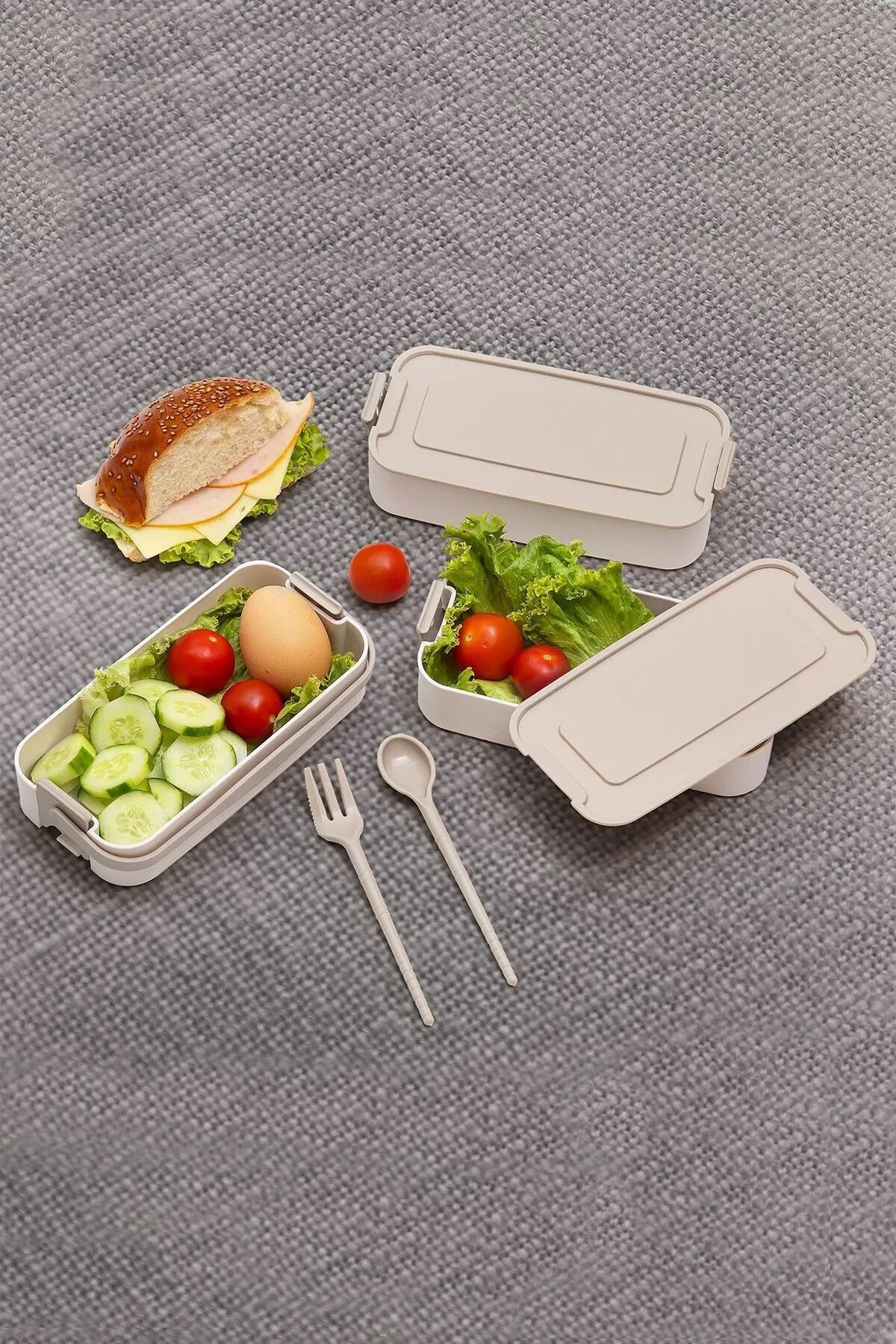 Kapris Bej 3 Katlı Beslenme Kutusu Yemek Taşıma Kabı Sefer Tası