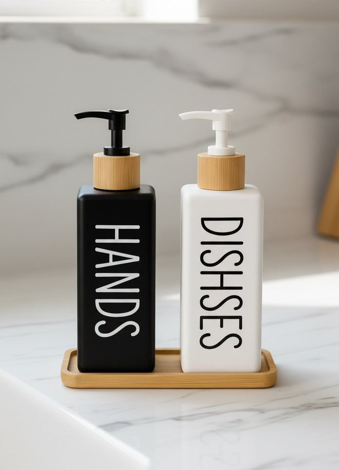 Kapris Dmr-8889 2Li Bambu Tabaklı Kare Cam Sabunluk