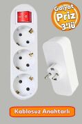 Fetih Üçlü Anahtarlı Golyat Topraklı Grup Priz 106-03