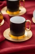 Acar Koh-05839 Erika Porselen 4 Lü Çay Fincan Takımı 160ml Siyah