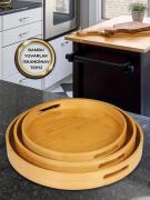 Kapris Home 3'lü Bambu Tepsi Kap-116