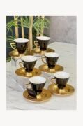 Acar Alice Porselen 6 Lı Fincan Seti 90 ml Siyah Koh-05011