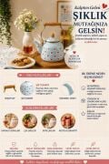Ahşap Saplı Kampli Emaye Demlik Kettle 2,5 Lt Mavi ALV037