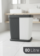 Kapris Twins Modern İki Bölmeli Kirli Çamaşır Sepeti ST-288