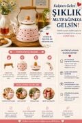 Ahşap Saplı Kampli Emaye Demlik Kettle 2,5 Lt Pembe ALV037