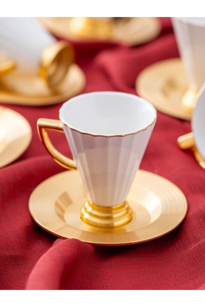 Acar Alice Porselen 6 Lı Fincan Seti 90 ml Beyaz Koh-05011