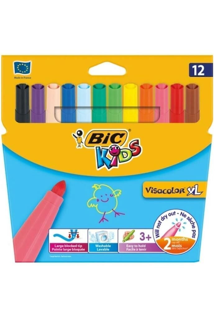 Bic Visa Color XL 12 Li Jumbo Keçeli Kalem