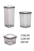 Kapris 9'lu Erzak Saklama Kabı Antrasit 3x(1.7 LT - 1.1 LT - 0.5 LT)