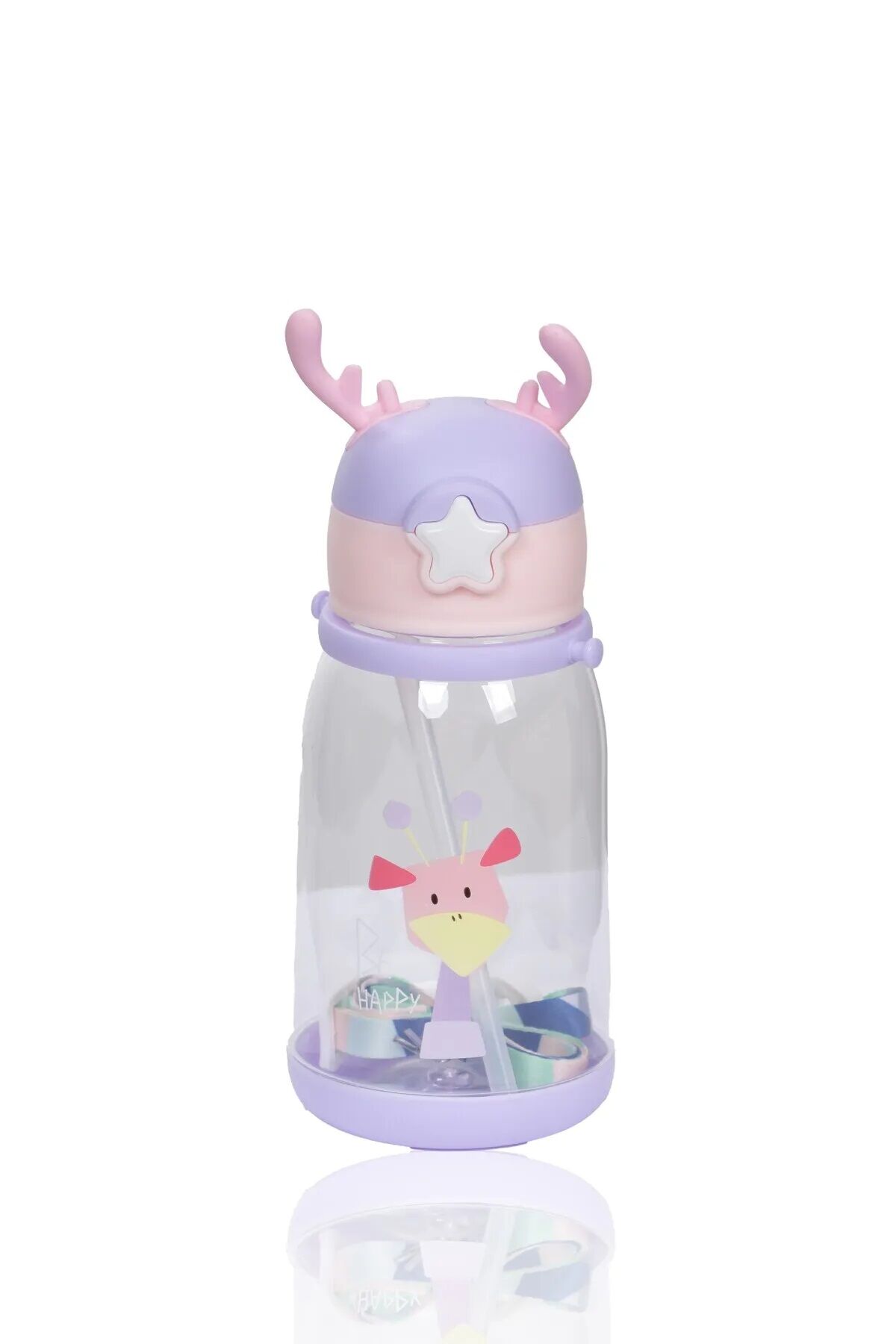 Kapris Geyik Figürlü Mor Çocuk Su Matarası 600 Ml 75986