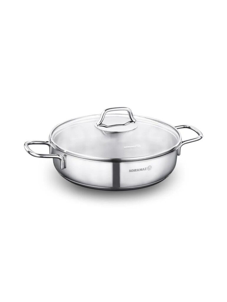 Korkmaz Perla 3 Litre Basık Pilav Tenceresi A1658 24x6,5 Cm