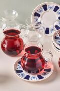 Perotti Laleli 6 Kişilik 12 Parça Kulplu Çay Seti 210 Ml 17903
