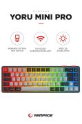 Rampage Yoru Mini Type-c Rgb Red Switch Mekanik Kablosuz Oyuncu Klavyesi 2.4ghz.