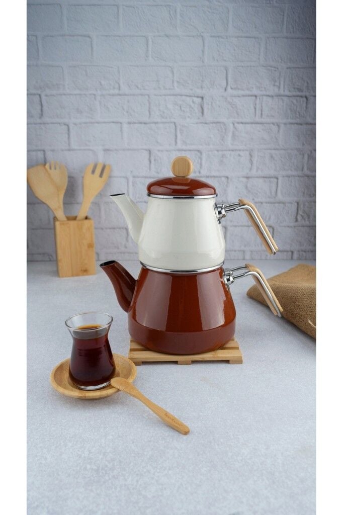 Bambum Lumino Bambu Kulplu Çaydanlık Takımı Kahve