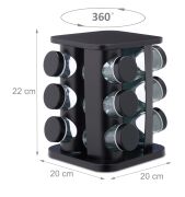 Kapris 360 Derece Döner Standlı 12 Li Kare Baharatlık Seti 140 Ml S-718