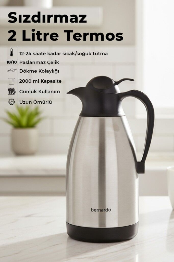 Bernardo Brn0008 Grandio Çelik Termos Inox 2 Litre