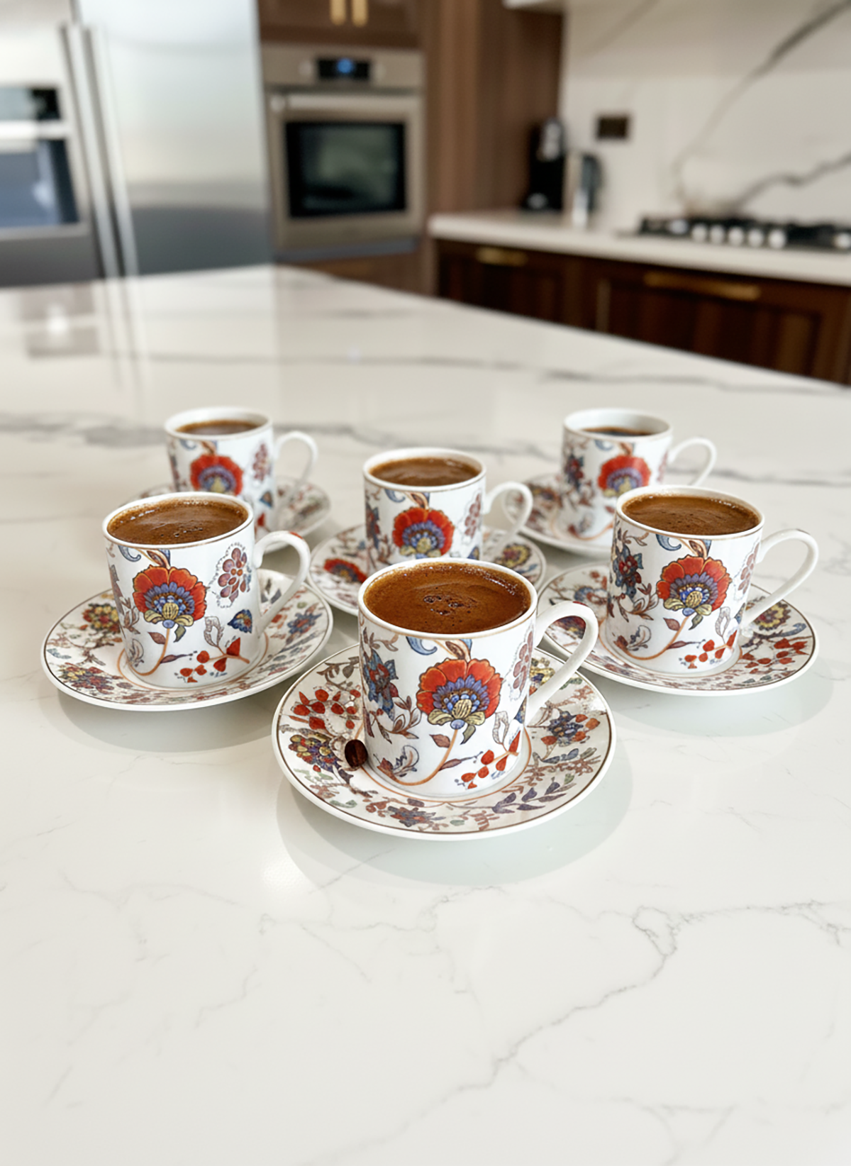 Kapris 6 Kişilik 12 Parça Kahve Fincan Takımı YX-241105