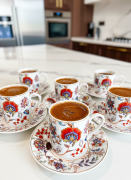 Kapris 6 Kişilik 12 Parça Kahve Fincan Takımı YX-241105