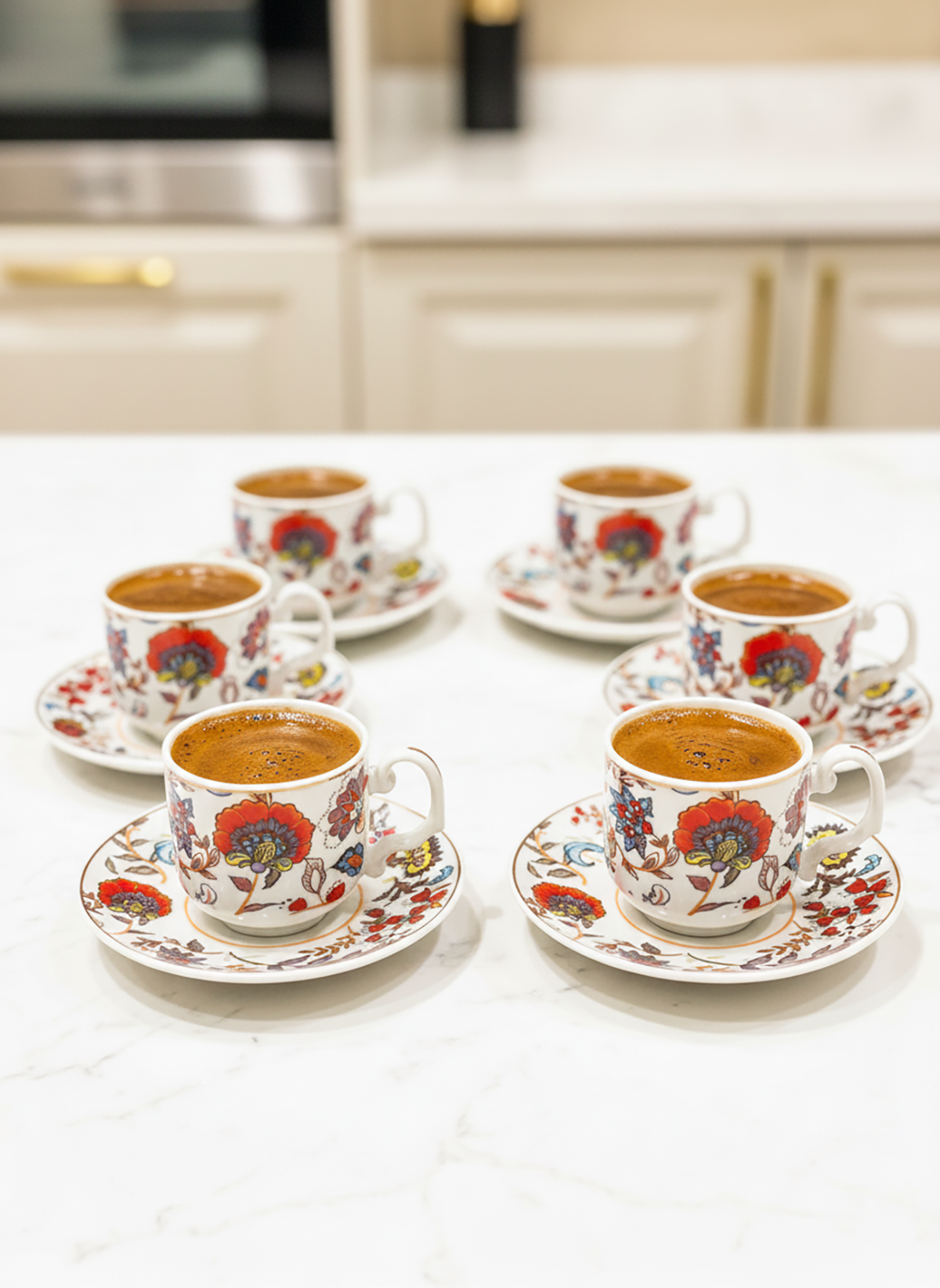 Kapris 6 Kişilik 12 Parça Kahve Fincan Takımı YX-241106