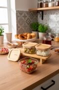Bernardo Brn0121 Lunaya 3Lü Bambu Standlı Kahvaltılık Orta
