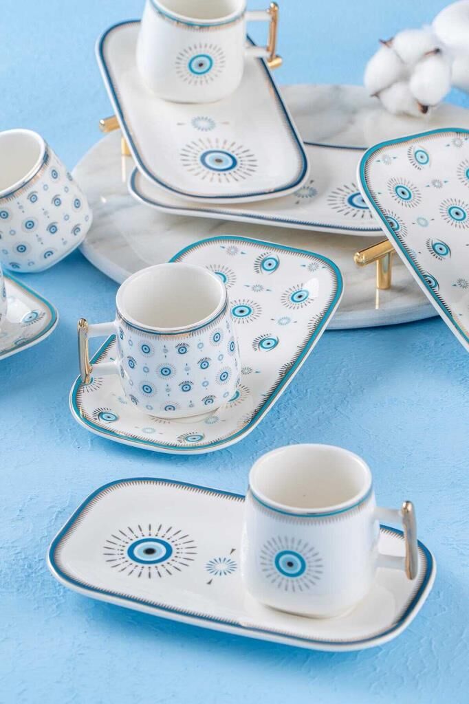 Acar Norma 12 Parça 6 Kişilik Porselen Kahve Fincanı Takımı 5481