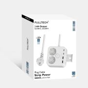 Fulltech Beyaz Termal Akım Korumalı 2 Li Priz 2x Type C 2x USB 3680 W FTR-21